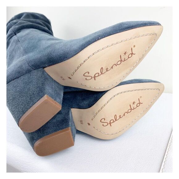 Splendid Clayton Grey Suede Slouchy‎ Knee-High Pointed Toe Boot 5.5 - Picture 10 of 12